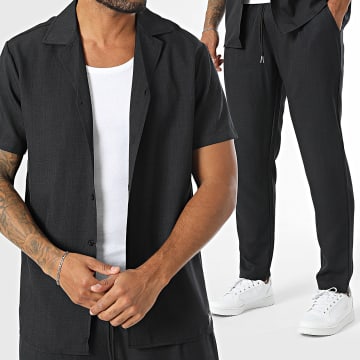Zelys Paris - Ensemble Chemise Manches Courtes Et Pantalon Noir