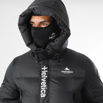 Helvetica - Zwart capri-jack met capuchon