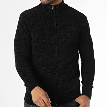 KZR - Gilet Zippé Noir Chiné