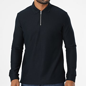 Produkt - Felix Long Sleeve Polo Navy Blue