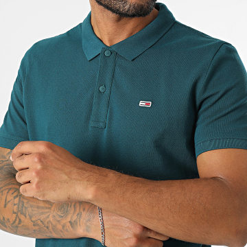 Tommy Jeans - Polo de manga corta Placket 8312 Slim Verde Botella