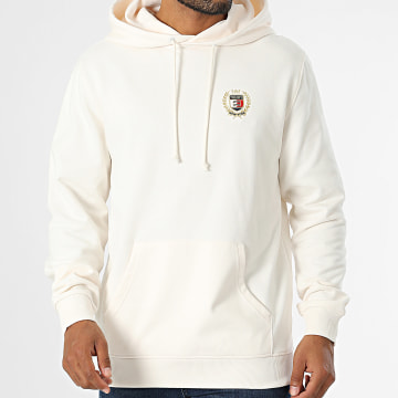 Tommy Jeans - Felpa con cappuccio Regular Flag Crest 9762 Beige chiaro