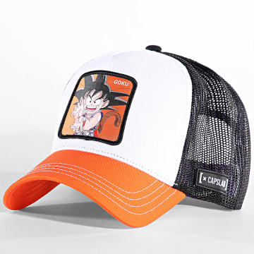 Capslab - Casquette Trucker Goku Blanc Orange