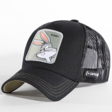 Capslab - Casquette Trucker Bunny Noir Vert Kaki