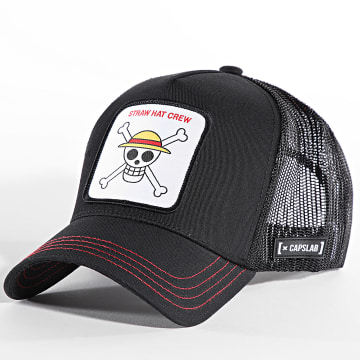 Capslab - Casquette Trucker Straw Hat Crew Noir