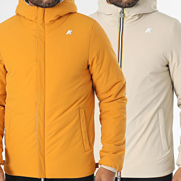 K-Way - Jack St Warm Reversible Hooded Zip Jacket K6128VW Beige Geel