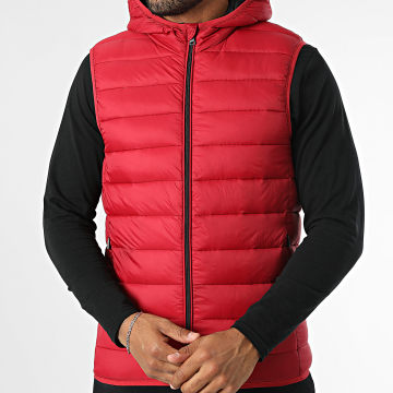 Kymaxx - Doudoune Sans Manches Capuche Rouge