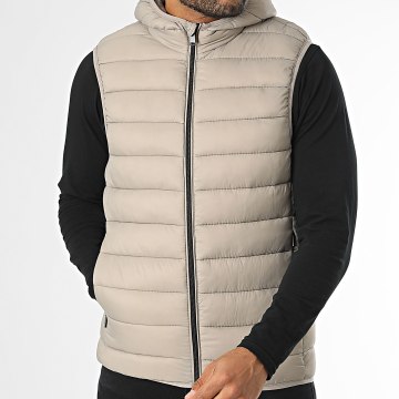 Kymaxx - Doudoune Sans Manches Capuche Beige