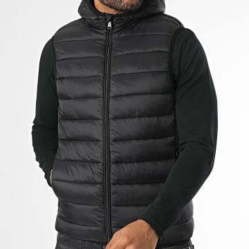 Kymaxx - Giacca senza maniche con cappuccio nero