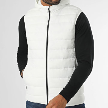 Kymaxx - Doudoune Capuche Sans Manches Blanc