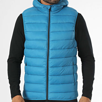 Kymaxx - Doudoune Sans Manches Capuche Bleu Clair