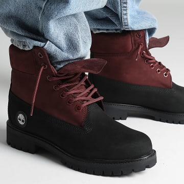 Timberland - Botas Premium 6 En Encaje Impermeable Medio A2P6W Negro Nubuck Borgoña
