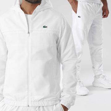 Lacoste - Chándal blanco con logo de cocodrilo
