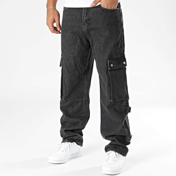 Ikao - Pantalón cargo vaquero negro