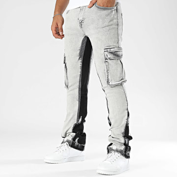 Ikao - Pantaloni Cargo Jean grigi flare