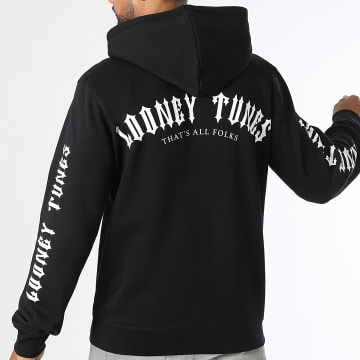 Looney Tunes - Worldwide Full Typo Hoodie Zwart Wit