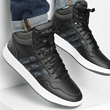 Adidas Performance - Hoops 3.0 Mid Sneakers IH0159 Core Black Grey Six Footwear White