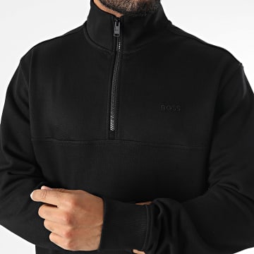 BOSS - Sweat Col Zippé Courduroy 50528476 Noir