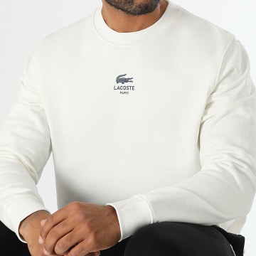 Lacoste - Sweat Crewneck Classic Fit Logo Crocodile Beige Clair