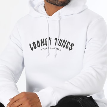 Looney Tunes - Sweat Capuche Worldwide Reverse Blanc Noir