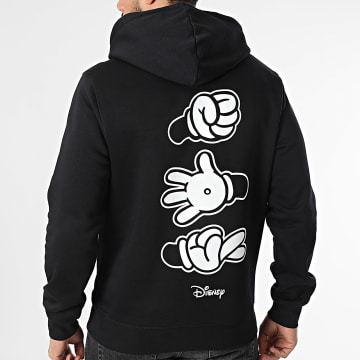 Disney - Felpa con cappuccio Hands Nero Bianco