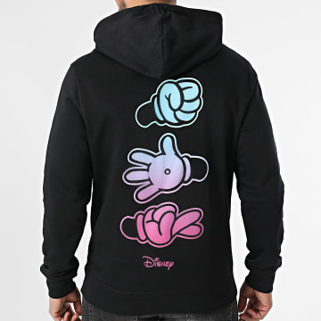 Disney - Felpa con cappuccio Hands Nero Azzurro Rosa