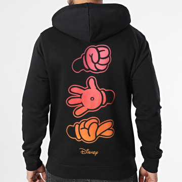 Disney - Felpa con cappuccio Hands Nero Rosso Arancione