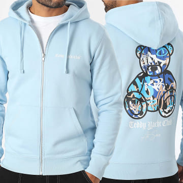 Teddy Yacht Club - Art Series Sudadera azul con capucha y cremallera Azul claro