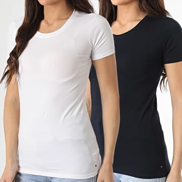 Tommy Hilfiger - Lot De 2 Tee Shirts Femme 5525 Blanc Bleu Marine