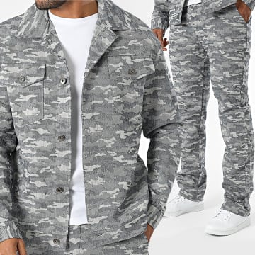 Classic Series - Surchemise und Jeans Set Blau Denim Camouflage