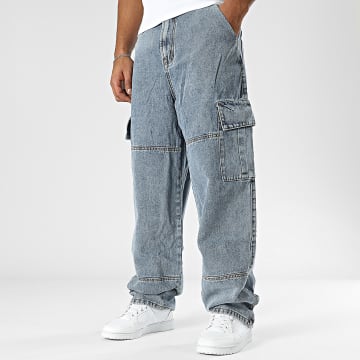 Frilivin - Pantalon Cargo Jean Baggy Bleu Denim