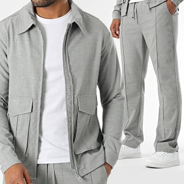 KZR - Ensemble Veste Zippée Et Pantalon Gris