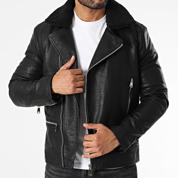 Classic Series - Cazadora biker de polipiel negra