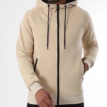 LBO - Sweat Zippé Capuche 0252 Beige