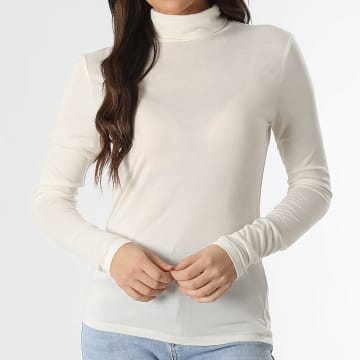 Only - Tee Shirt Manches Longues Femme Suma Woolblend Beige