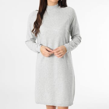 Only - Robe Pull Femme Amore Gris Clair Chiné