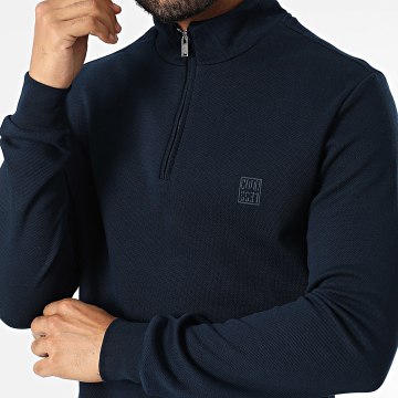 Classic Series - Sweat Col Zippé Bleu Marine