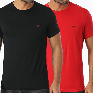 Emporio Armani - Lote de 2 Camisetas 111267-4F722 Negro Rojo