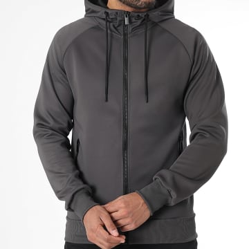 LBO - Sweater met capuchon en ritssluiting 0257 Houtskoolgrijs