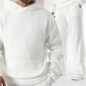 LBO - Ensemble Sweat Capuche Et Pantalon Jogging Mailles 1484 Blanc