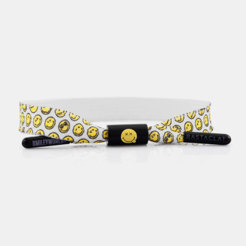 Rastaclat - Smiley World Armband Weiß Gelb