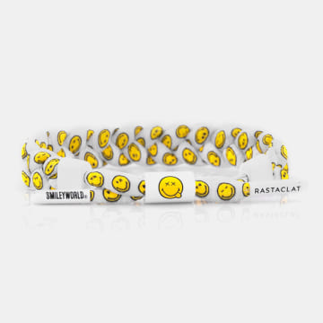 Rastaclat - Smiley World Armband Weiß Gelb