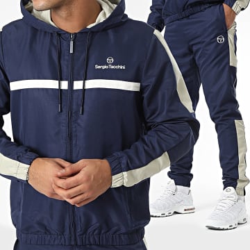 Veste Décontractée Color Block Veste Survêtement Sergio Tacchini Jonnie - Tomate Séchée/forêt - Polyester/coton - Taille M-XXL Sergio Tacchini Jonnie Tomate Forêt