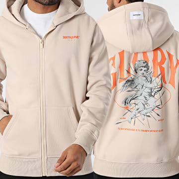 Sixth June - Sudadera beige con capucha y cremallera