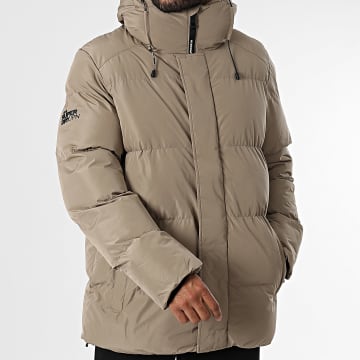 Superdry - Chaqueta de pluma con capucha 5 Baffle Sports M5011901A Beige oscuro