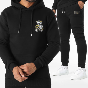 Teddy Yacht Club - Set di pantaloni da jogging e felpa con cappuccio 24K Edition Nero