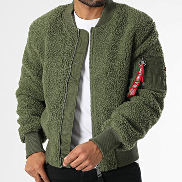 Alpha Industries - Veste Bomber Polaire MA-1 Teddy 108102 Vert Kaki