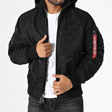 Alpha Industries - Bomberjacke Kapuze Tec SE 133104 Schwarz