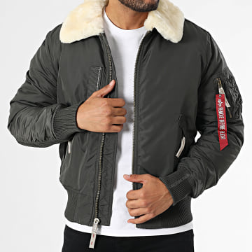Alpha Industries - Bomber Col Mouton Injector III Gris Anthracite