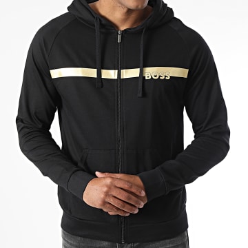 BOSS - Sweat Zippé Capuche Authentic 50527451 Noir Doré